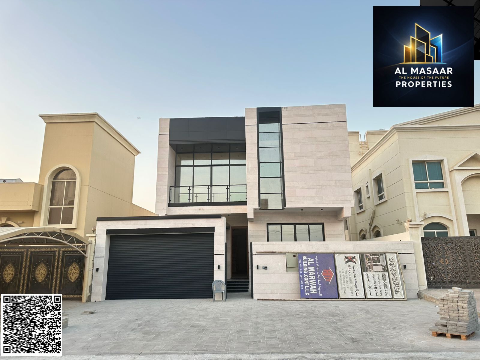 For sale, a luxuriously finished villa close to Sheikh Mohammed bin Zayed Road - freehold for all nationalities for life - with the possibility of eas