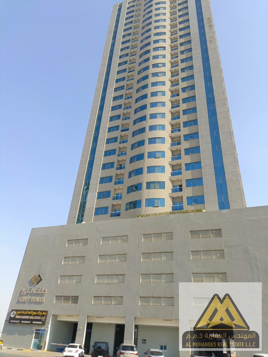 Fully furnished apartment for annual rent Ajman - Emirates City Towers Two bedrooms + living room + kitchen + two bathrooms