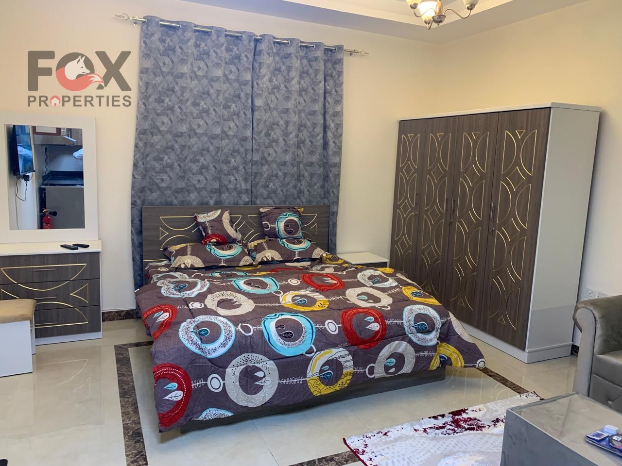 VIP furnished studio in Al Rawda 2, first tenant, central AC, bills & high-speed internet included. Prime location.