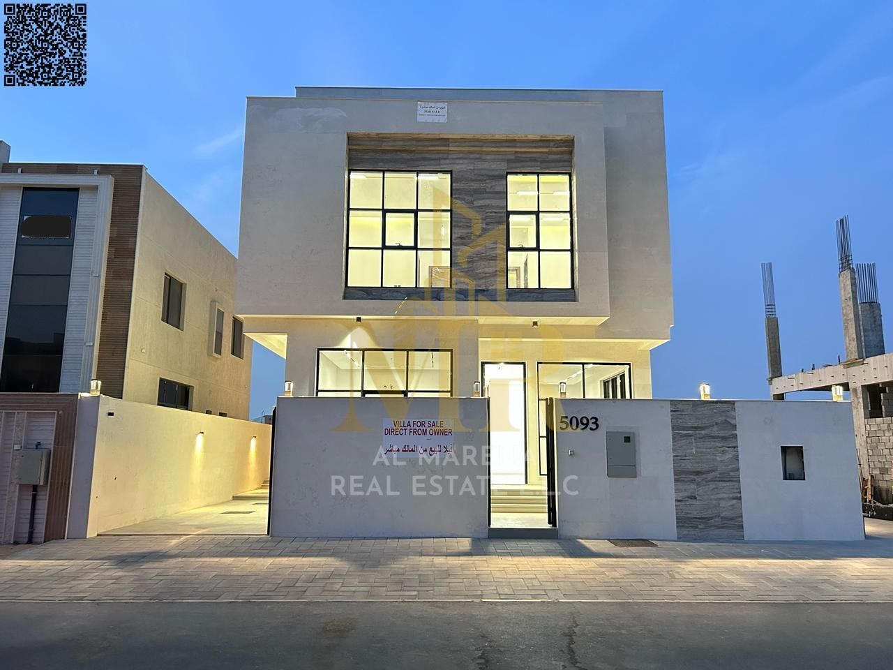 A villa with a price including registration, ownership, electricity and water fees on the main street, ready to live in in the most prestigious areas