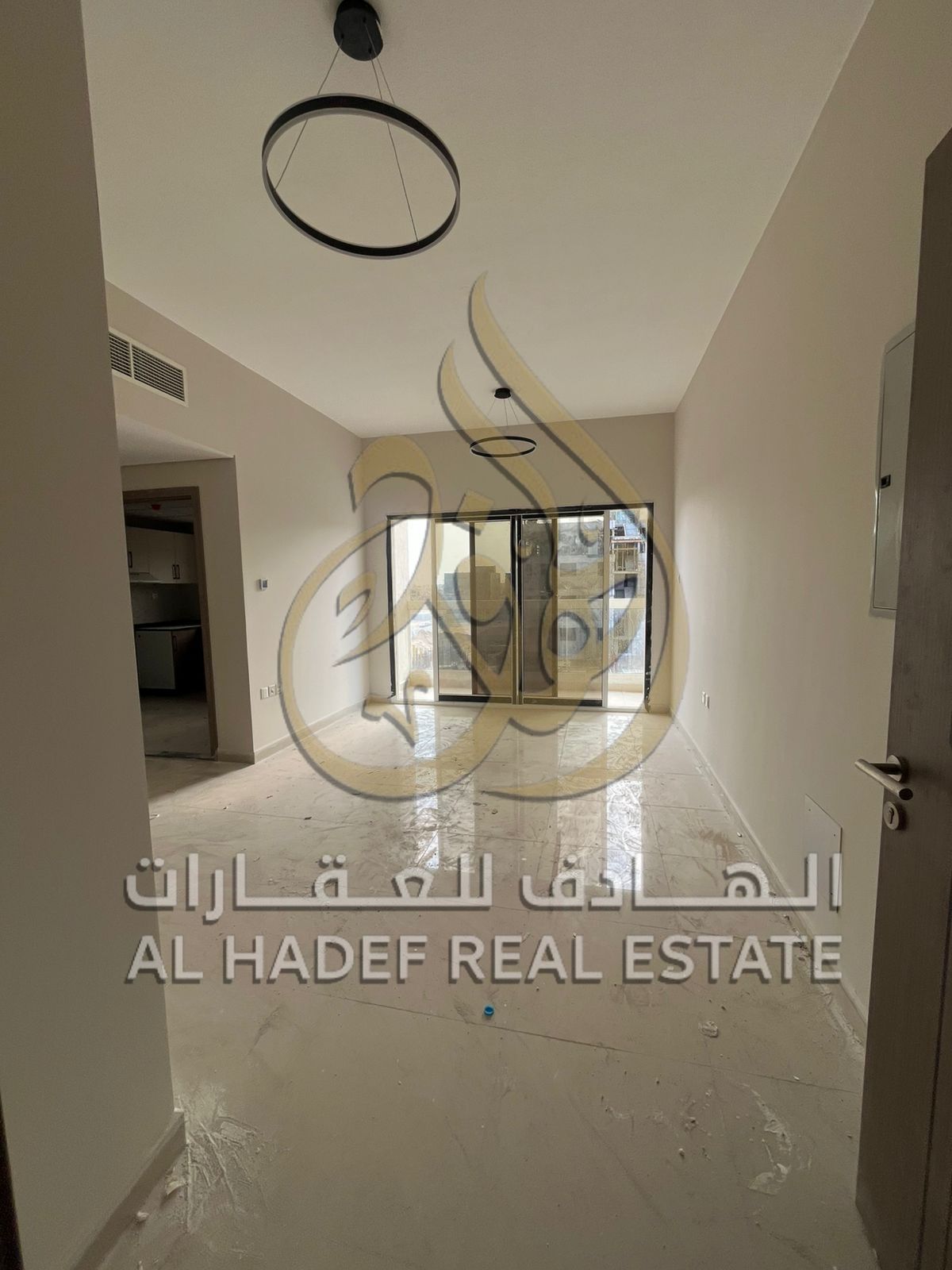 2-bedroom apartment with a living room and 3 bathrooms in a strategic location in Al Jurf 3 area, near Mohammed Bin Zayed exit.