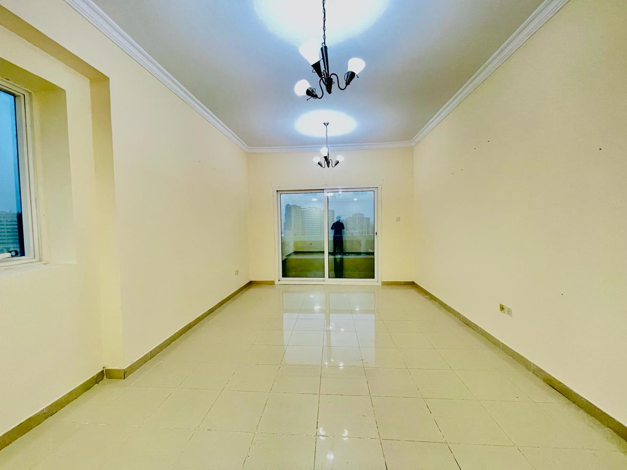 Luxury 3bhk open view balcony with maid room parking gym pool free rent 64 k 6cheque payment front of al nahda park