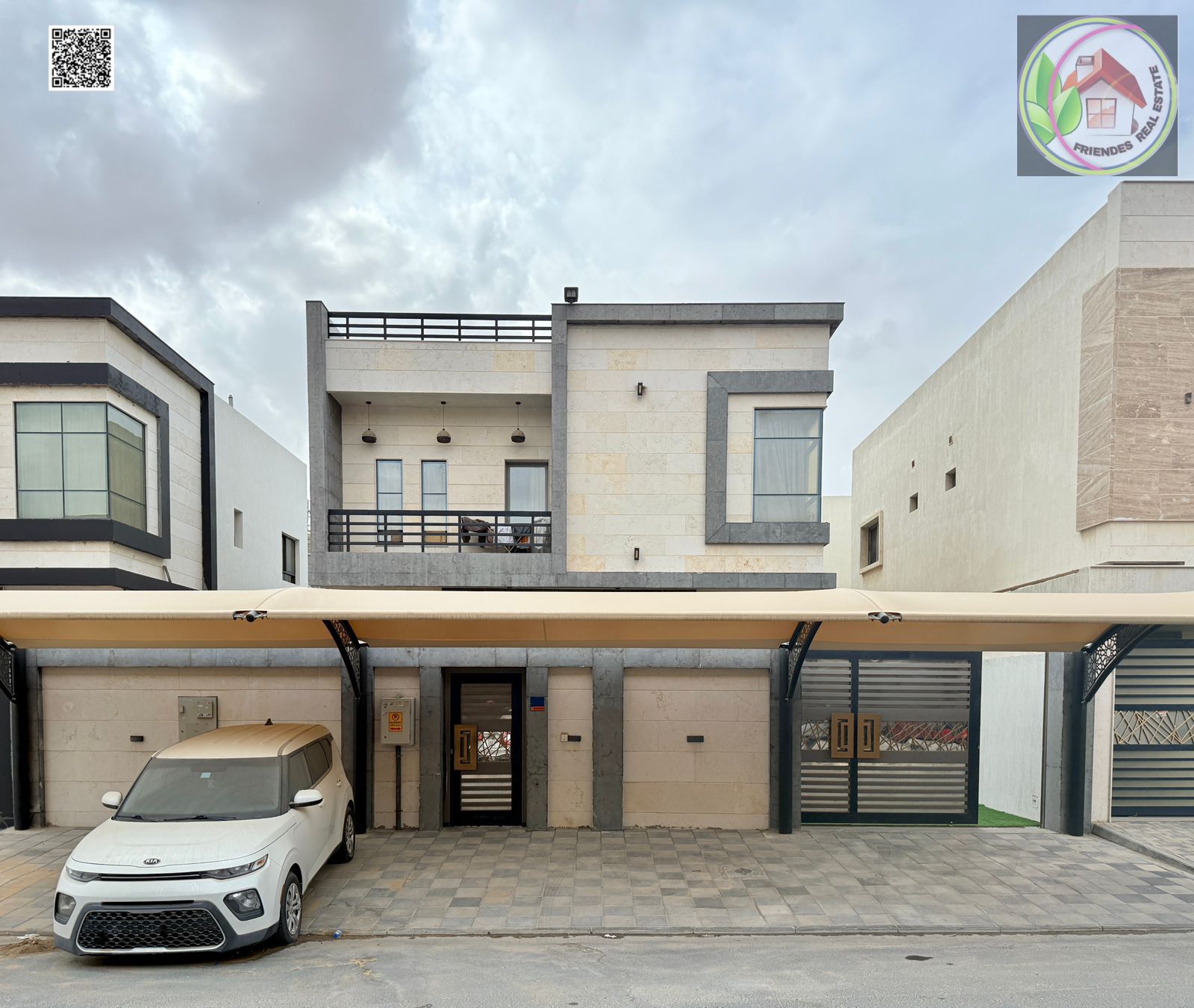 A distinctive two-story villa with super deluxe finishing in the Al Yasmin area - Ajman, at an attractive price including air conditioners, electricit