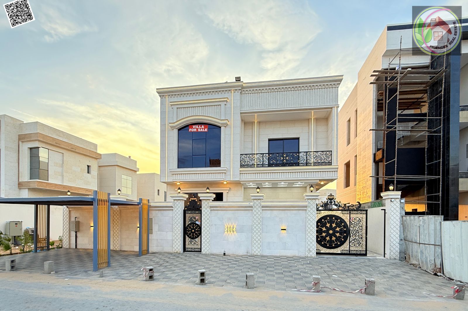 A luxurious modern two-story villa with a roof in Al-Haliyo 2 - the attractive price includes registration and ownership fees, electricity, water, air