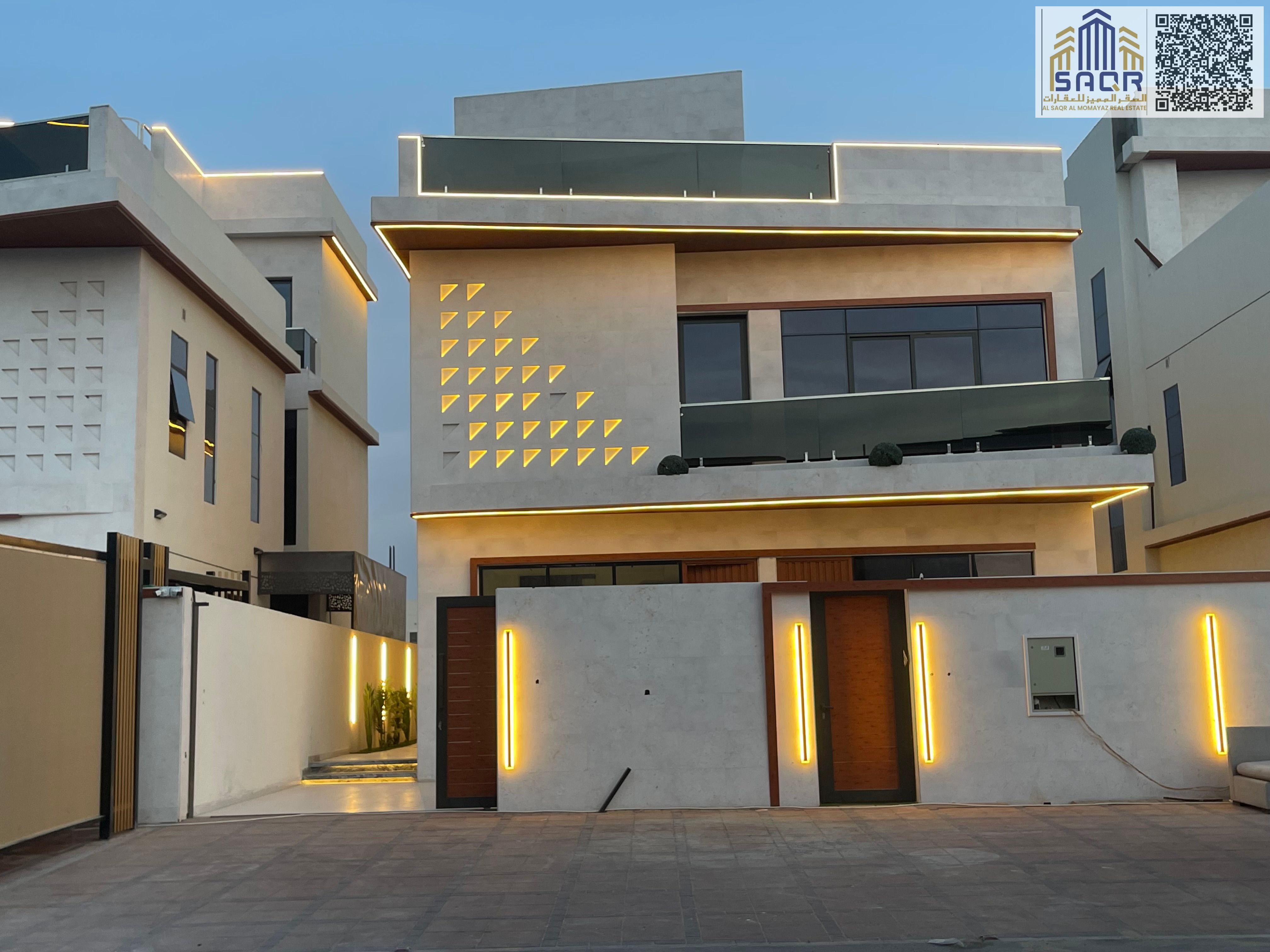 Villa for sale in Al-Haliou with a swimming pool overlooking the pool. All villas include registration and ownership fees.