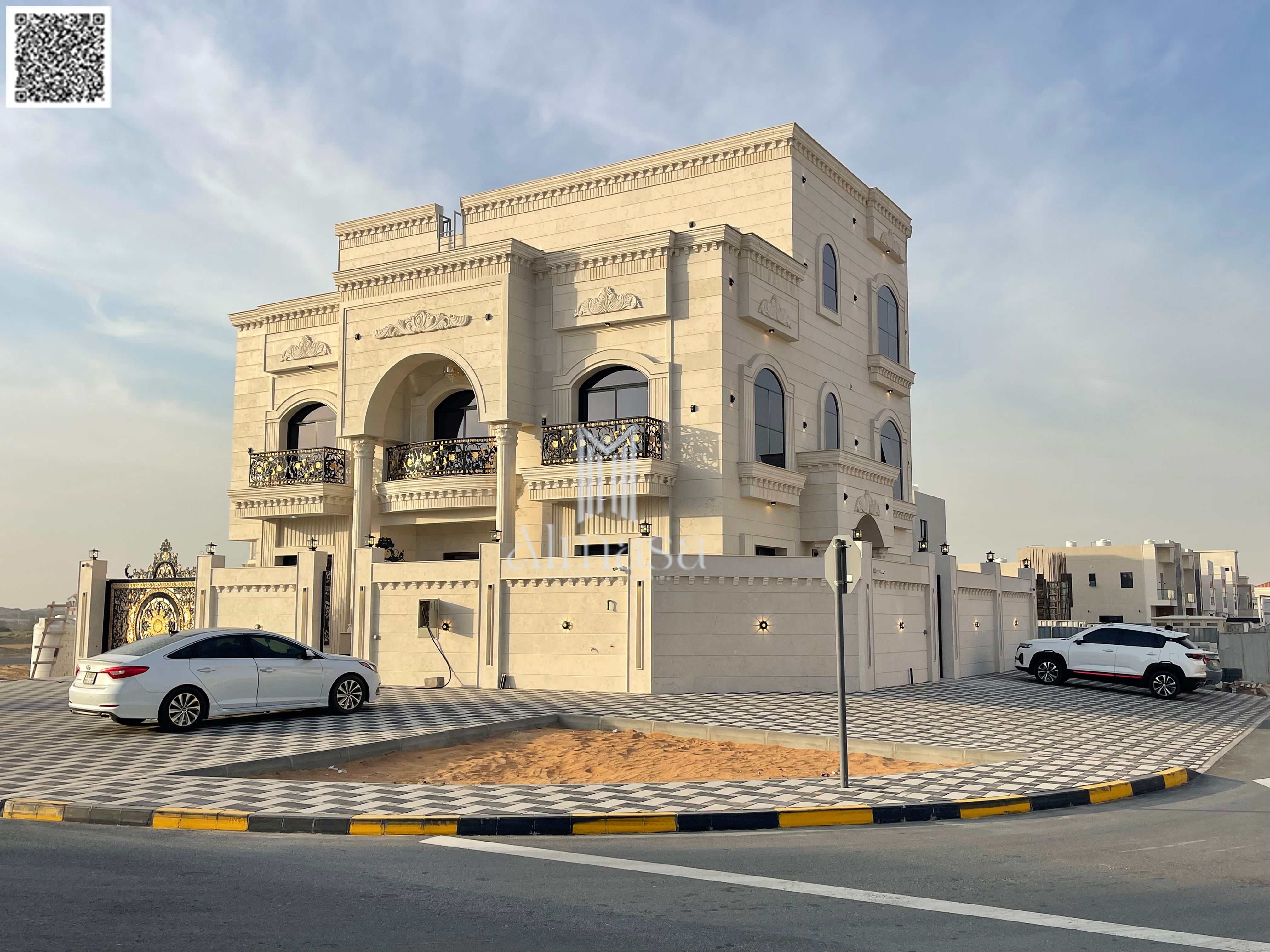 Corner Luxury 6-Bedroom Villa for Sale in Al Zahya Ajman with Roof