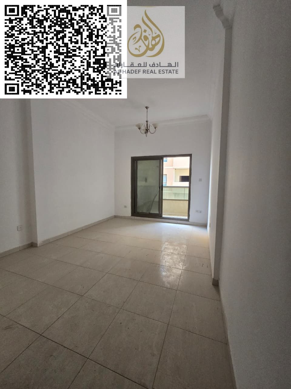 For annual rent in Ajman: a one-bedroom apartment with a living room, two bathrooms, a balcony, and parking in a high-rise building (unit 2110). Prime