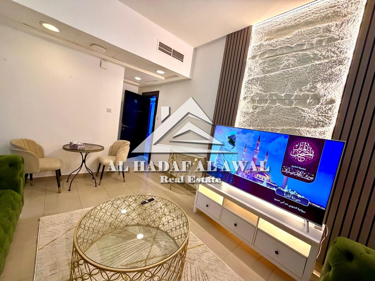 One-bedroom apartment with a living room available for rent in Al majaz 3