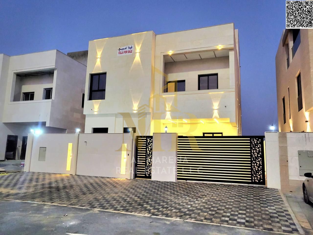 Villa for sale in Al Bahia, Ajman – 6 master bedrooms | Majlis and living room | Kitchen | Fully finished with stone