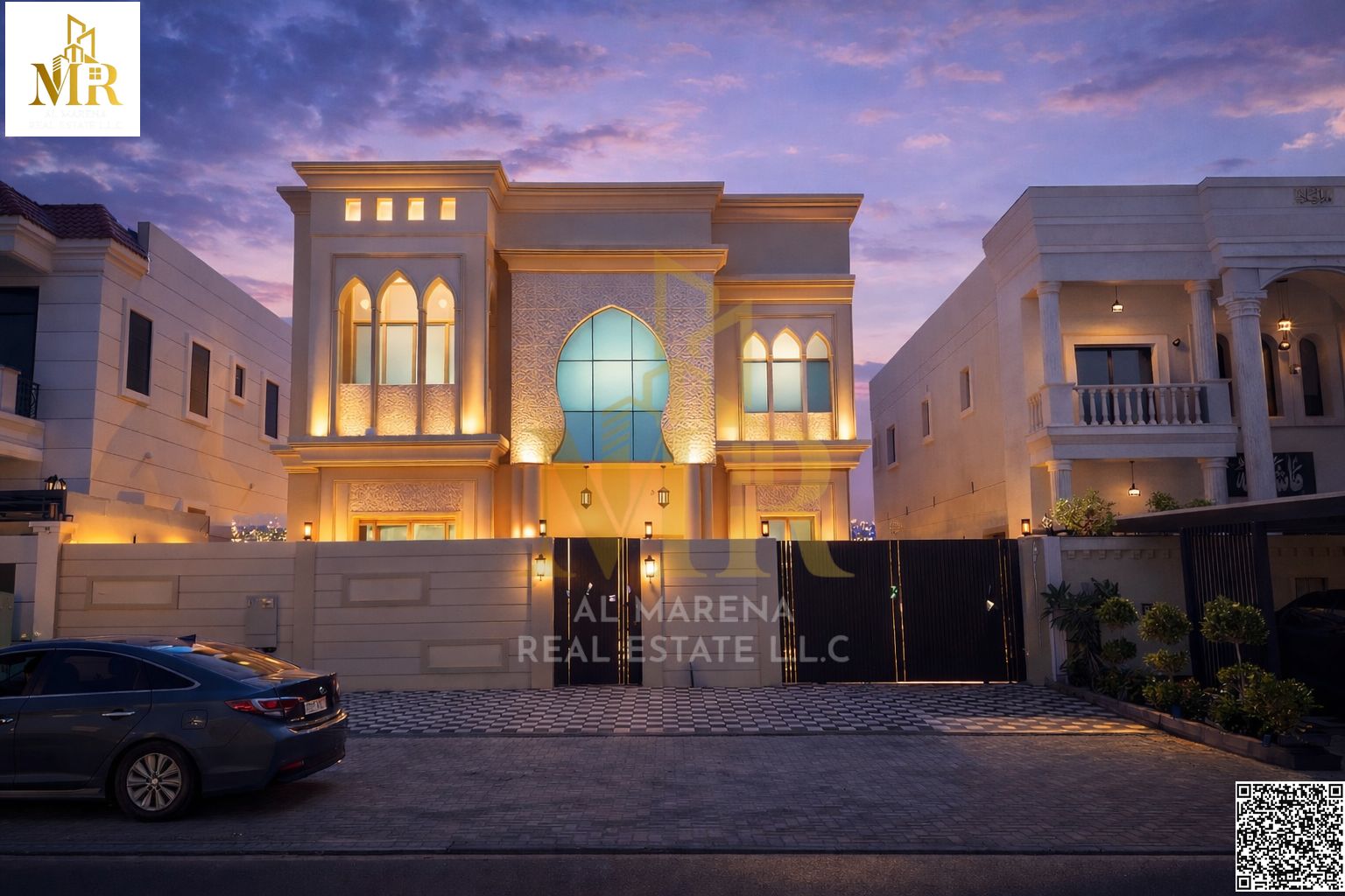 Seize the opportunity | Luxurious two-story villa with a roof terrace, 6 rooms, high-end finishes, in Al Alia area – Ajman, central air conditioning