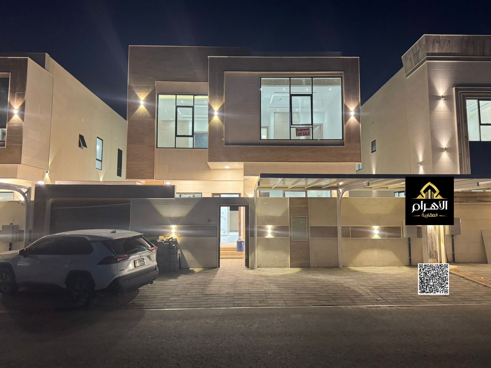 Ready-to-move-in villa with air conditioning, water, and electricity in Al-Zahia, directly behind the mosque.