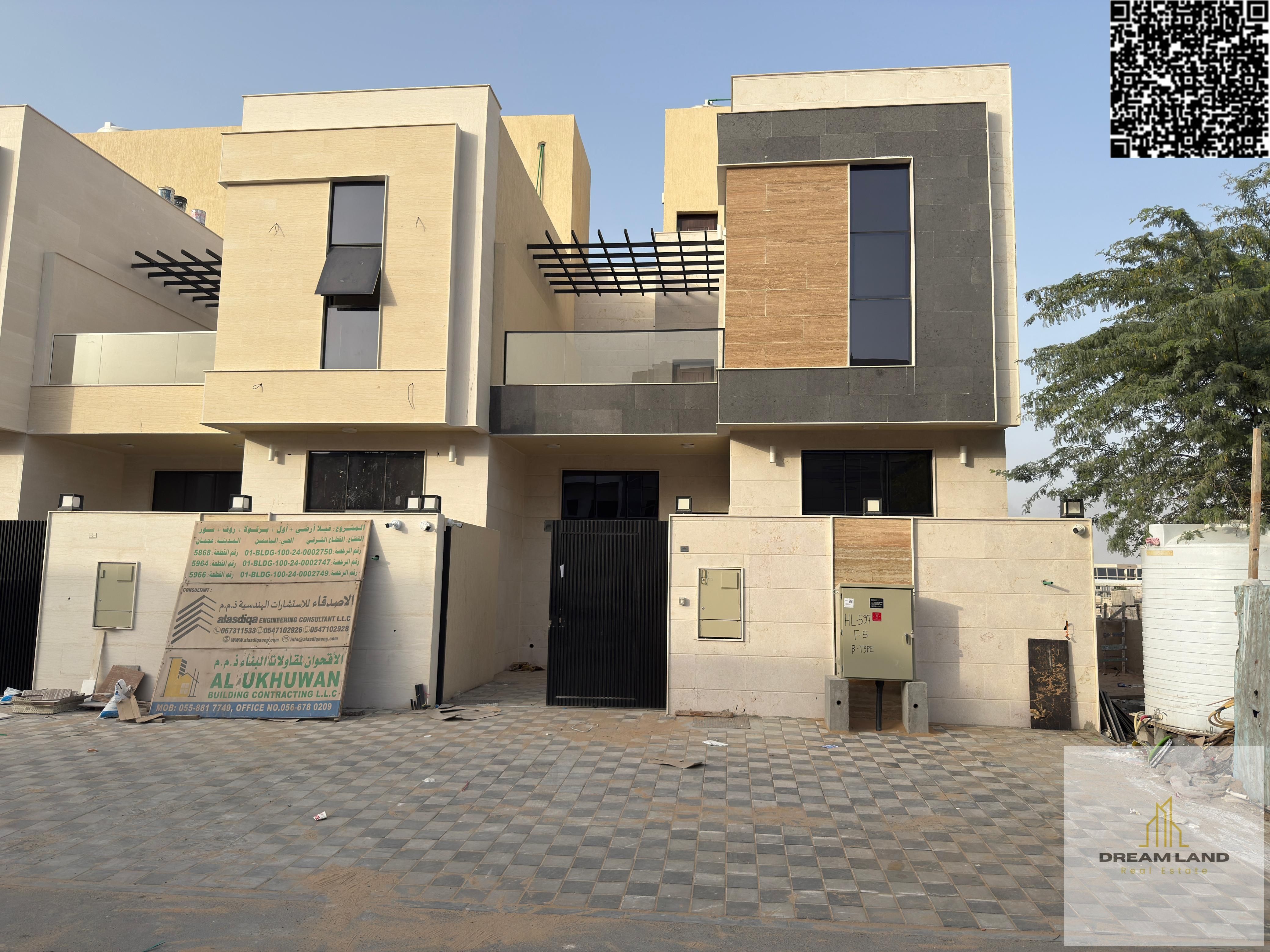 Villa with registration fees included, on the main street, ready to move in, in one of Ajman's most prestigious areas. Freehold ownership for all nati