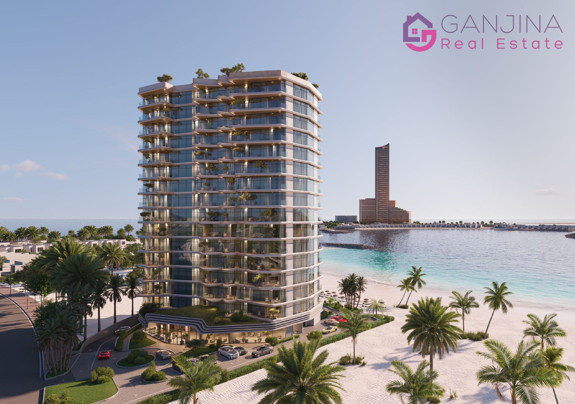 Corner Top-Floor Beachfront Studio @ The Beach Vista on Al Marjan Island