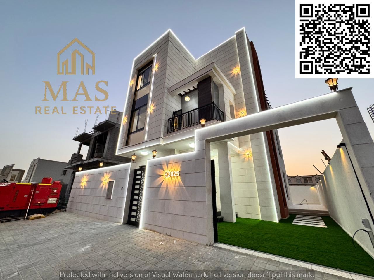 A luxurious detached villa with a modern design for rent and spacious areas, located in one of the best and quietest areas to provide you and your fam