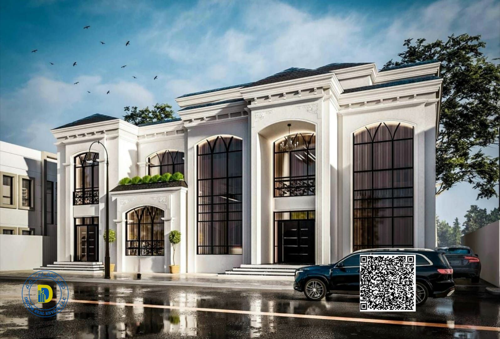 Luxury 5-bedroom villa with swimming pool and elevator in Al Zahiyah, Ajman. Includes electricity, water, and air conditioning. Freehold.