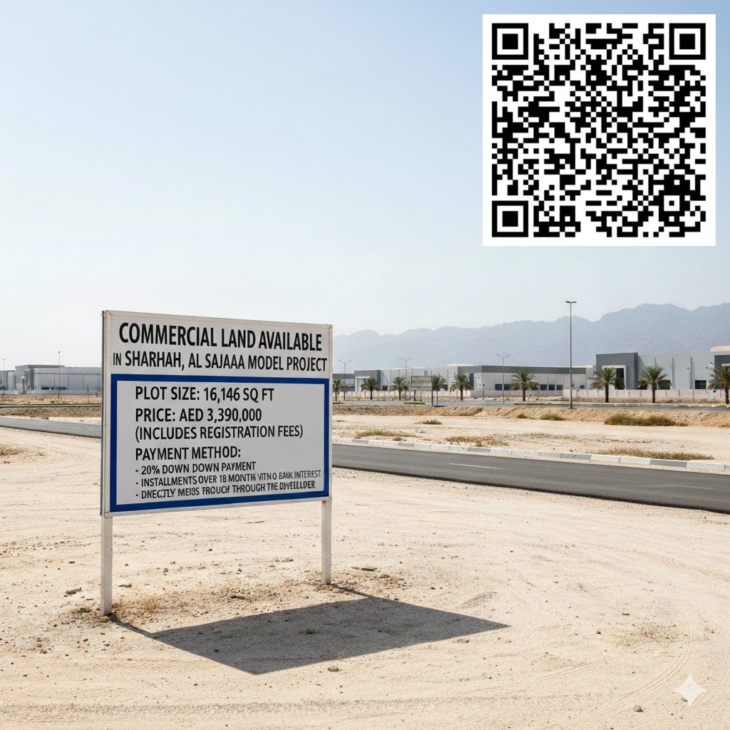 Commercial Plots for Sale – Al Sajaa Model Project, Sharjah Commercial plots available in the Al Sajaa Model Project – Sharjah, located on fully pa