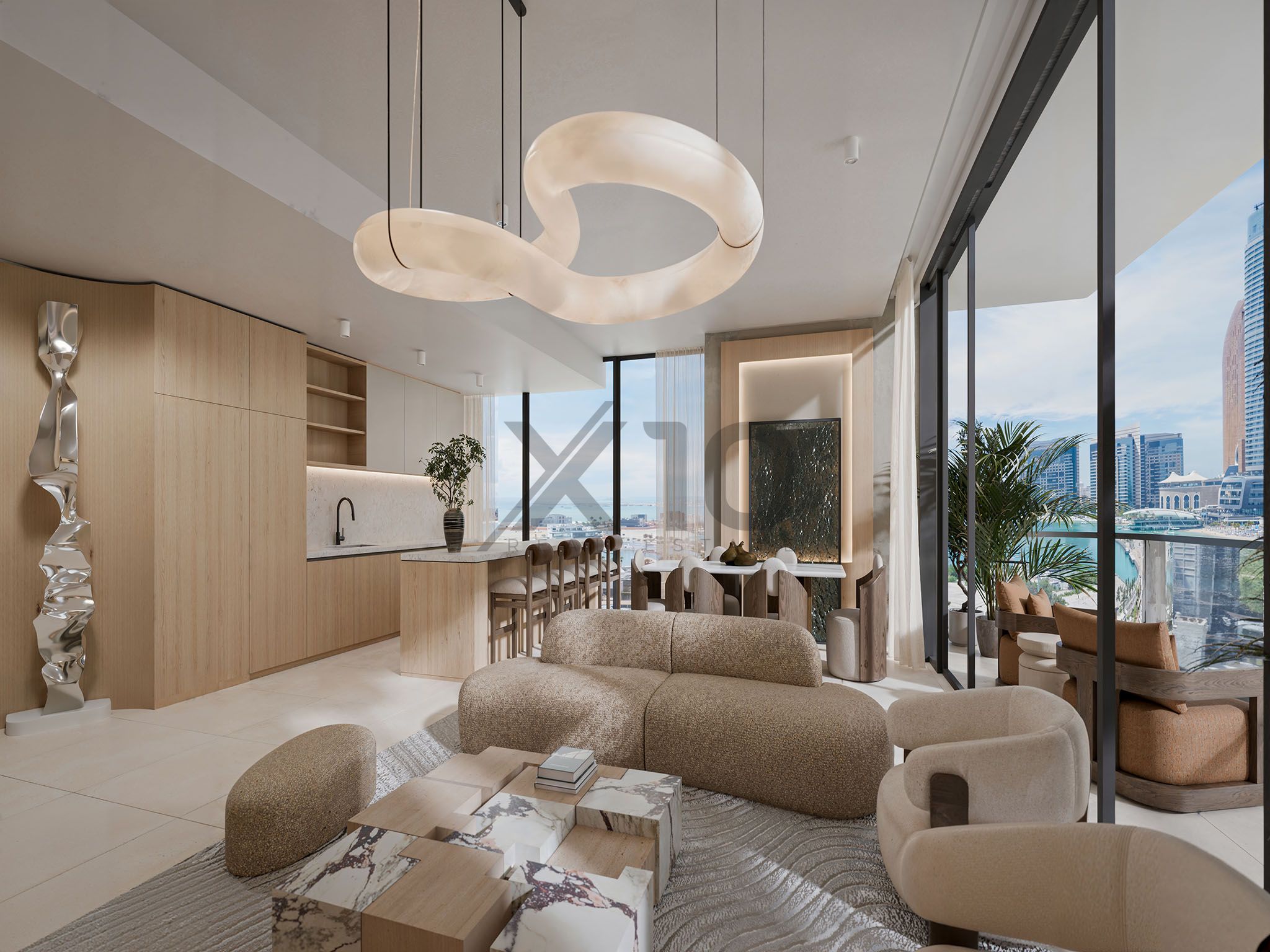 Maritime City | High Floor | Luxe 2-BR | Ocean View