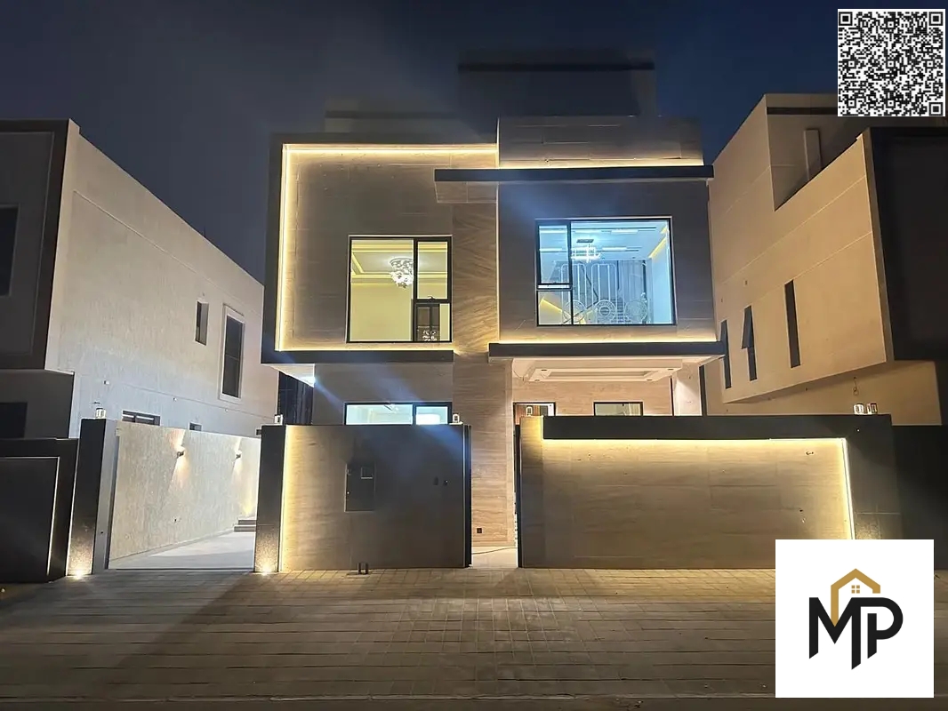 Villa for sale – Al Yasmin | Includes registration fees and central air conditioning. Ground floor + first floor + roof | 5 master bedrooms + majlis +