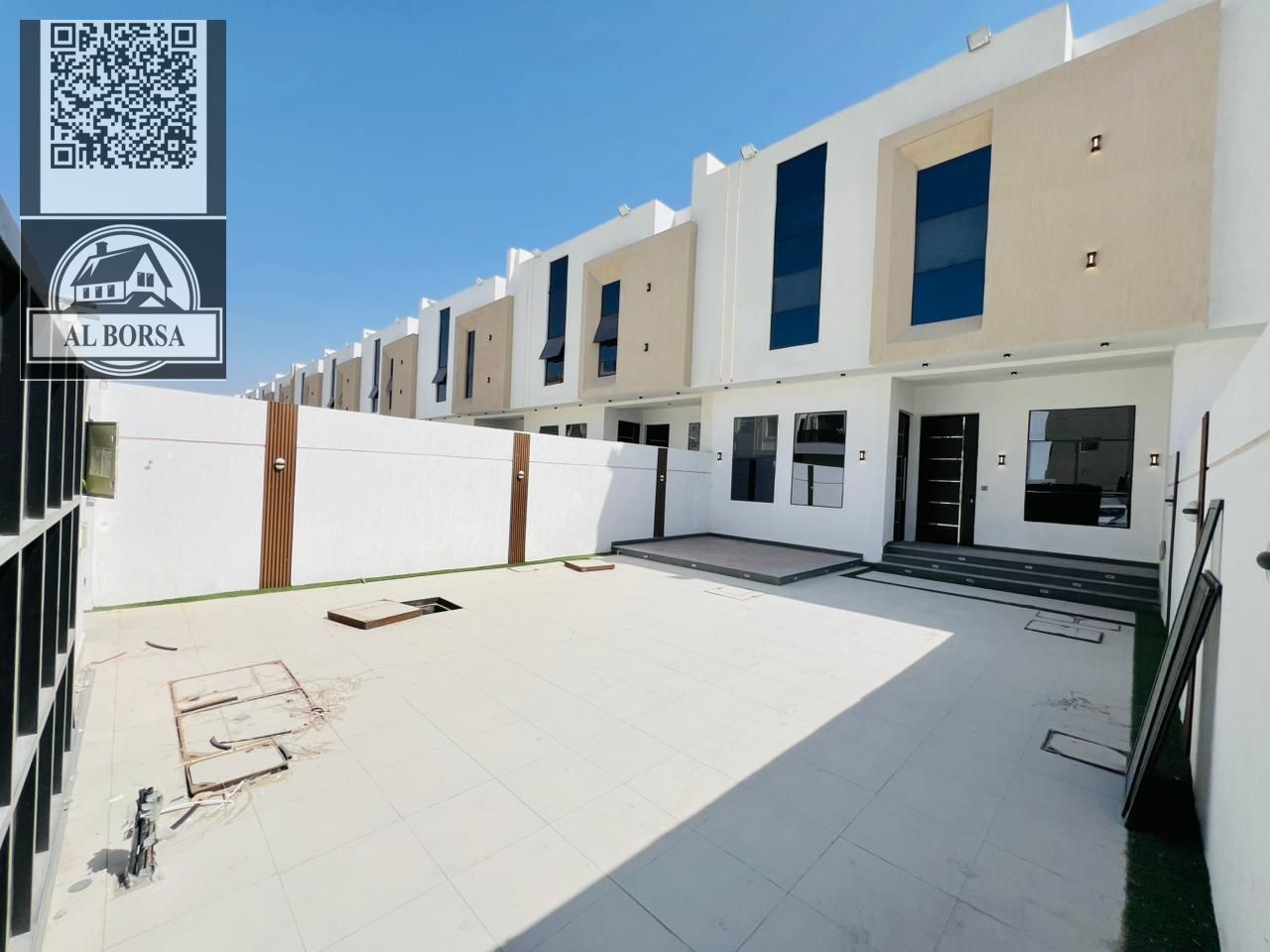 For rent in Al Yasmin: a villa with a ground floor, first floor, and roof, featuring 5 master bedrooms, a majlis (formal sitting room), two living roo