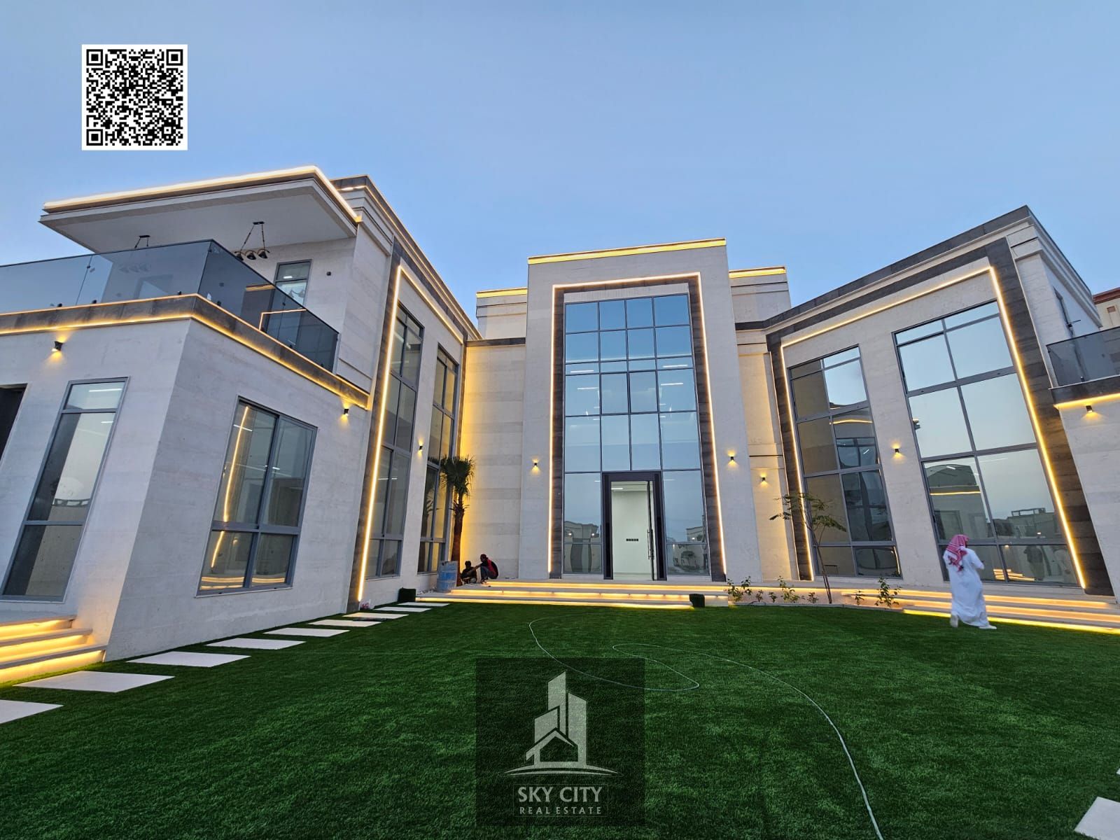 A luxurious villa in one of Ajman's most prestigious areas, featuring a private pool, electricity, water, air conditioning, and an elevator, for a tru
