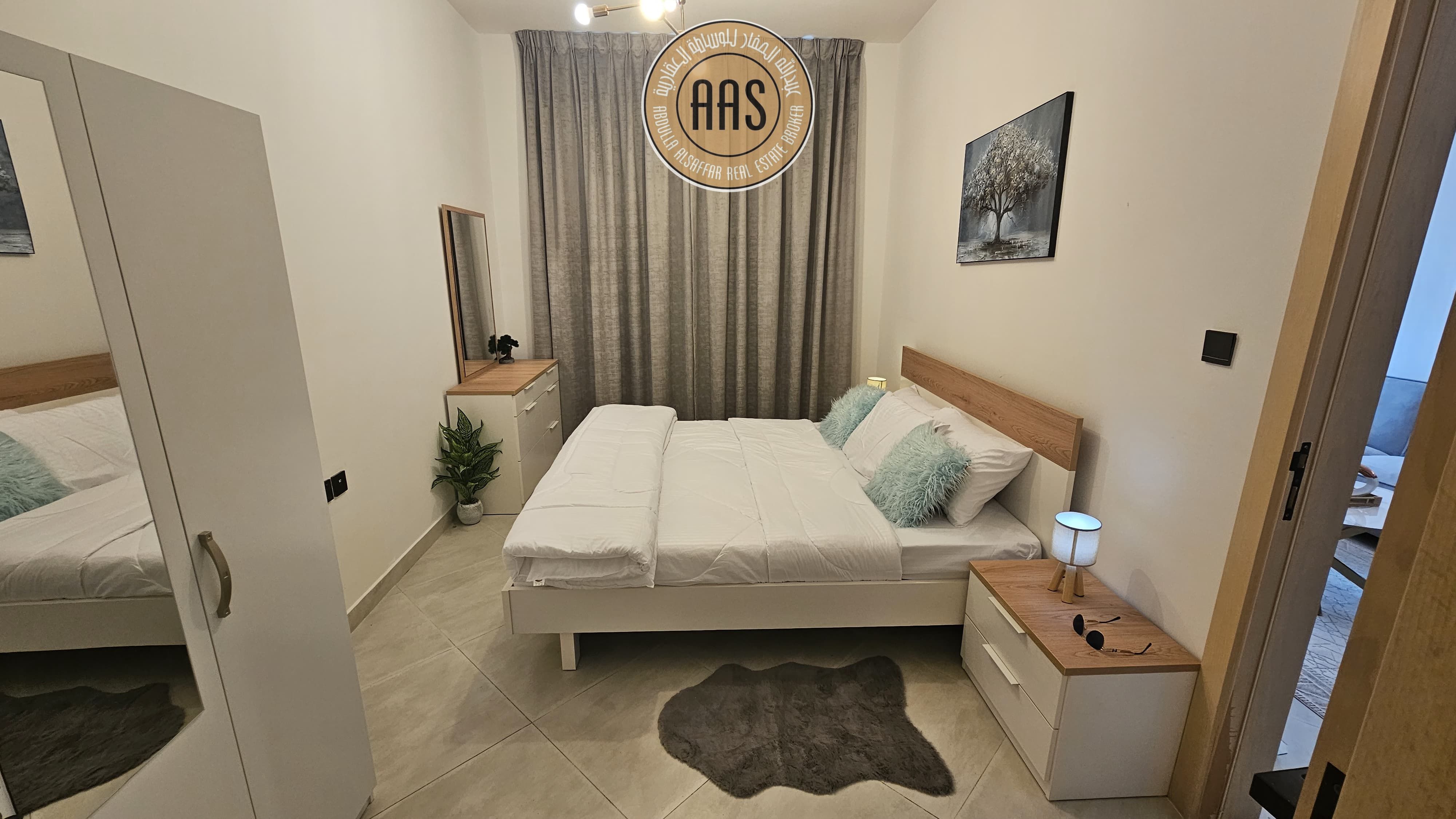 Fully furnished 1bhk 2bathrooms in 85k balcony wardrobes 1parking