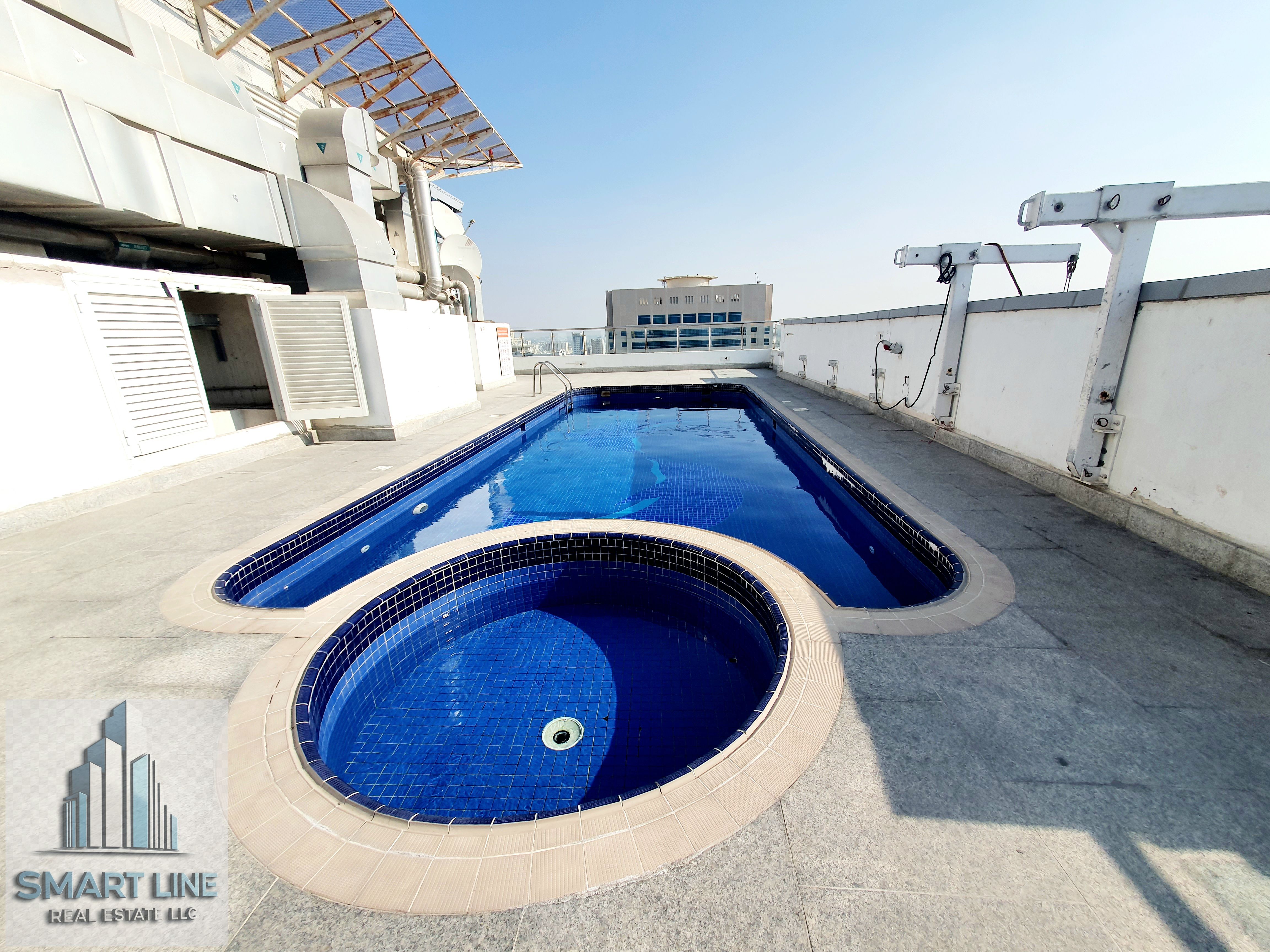 Gym and Pool Free// 1BHK apartment with Balcony and 6 cheques payments//Just 32k