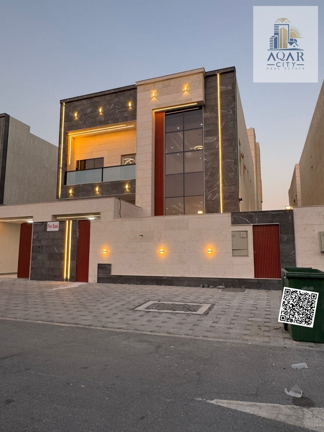 **Strategic location near all services Distinctive location, modern villa with central air conditioning and indoor courtyards, opposite Azhi, Emirates Towers and Mohammed bin Zayed High-quality finishing, negotiable and large space **Easy access t