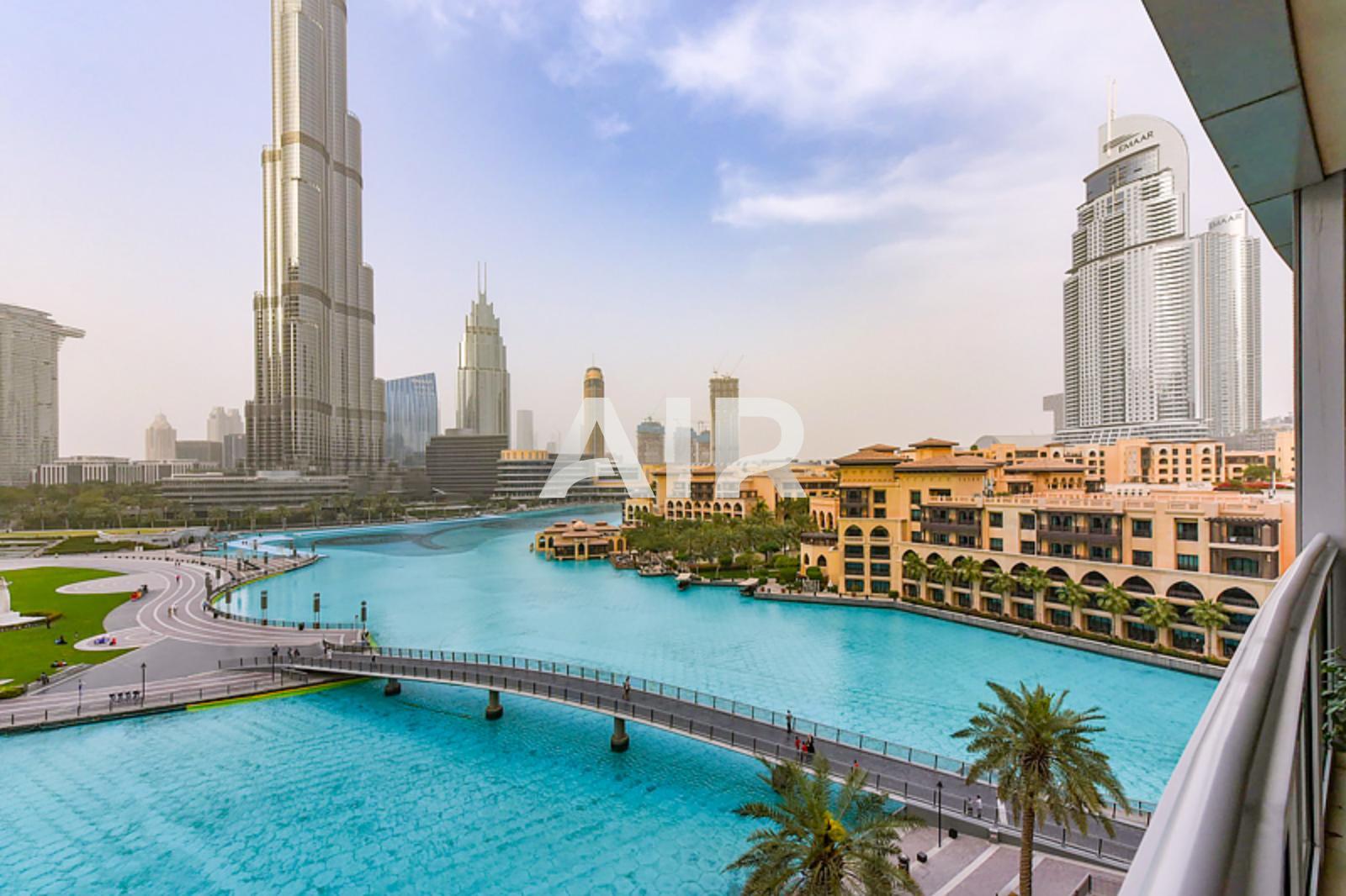 Full Fountain and Burj Khalifa View