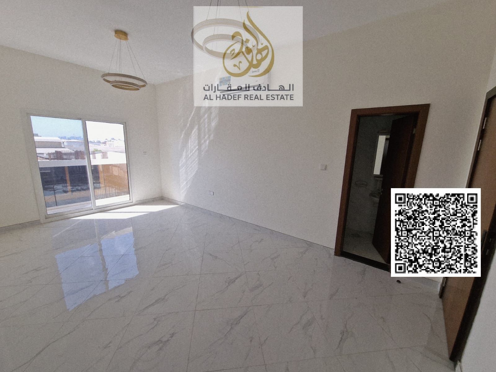 For rent in Ajman, first occupancy, one bedroom and living room in Al Nuaimiya on Al Ittihad Street next to D2D and Gift Way, 2 bathrooms and balcony.