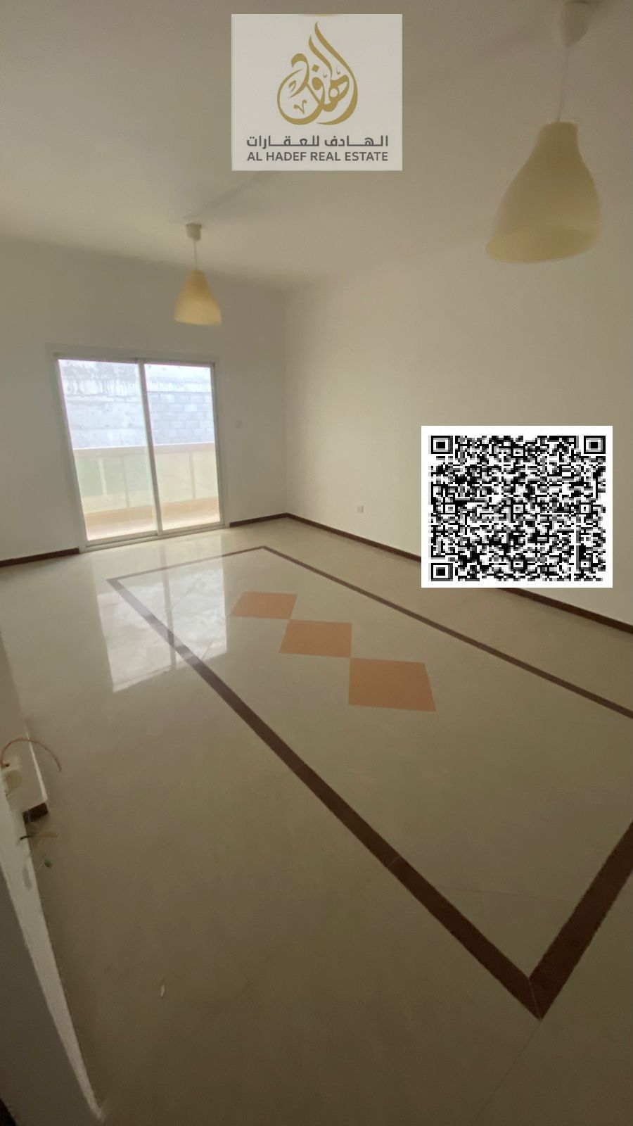 One-bedroom apartment for annual rent in Al Nuaimiya 2, King Faisal Street, near Al Safeer Mall and Al Futtaim Motors. Includes bathroom and balcony.