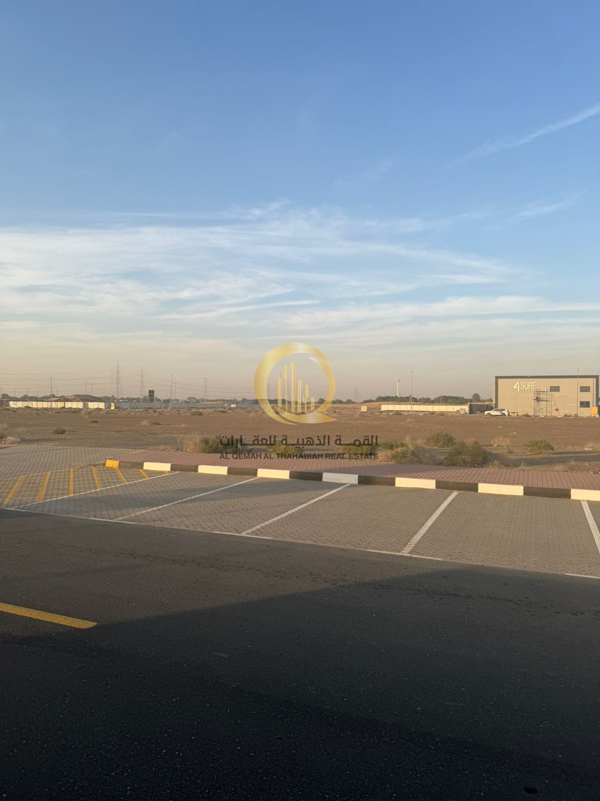 For sale: industrial land in Al-Hano Al-Sajaa industrial area. Prime location on a 36-meter street, second plot from the street. Neighboring price per