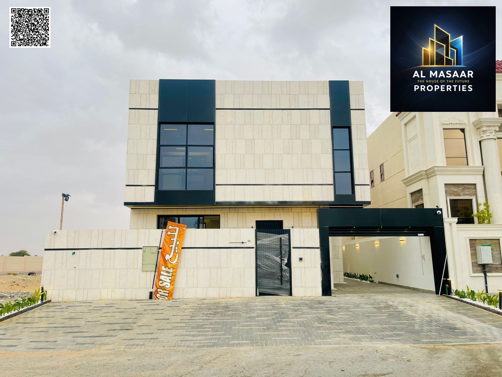 modern villa including registration fees , central AC , 3 floors, with a large roof