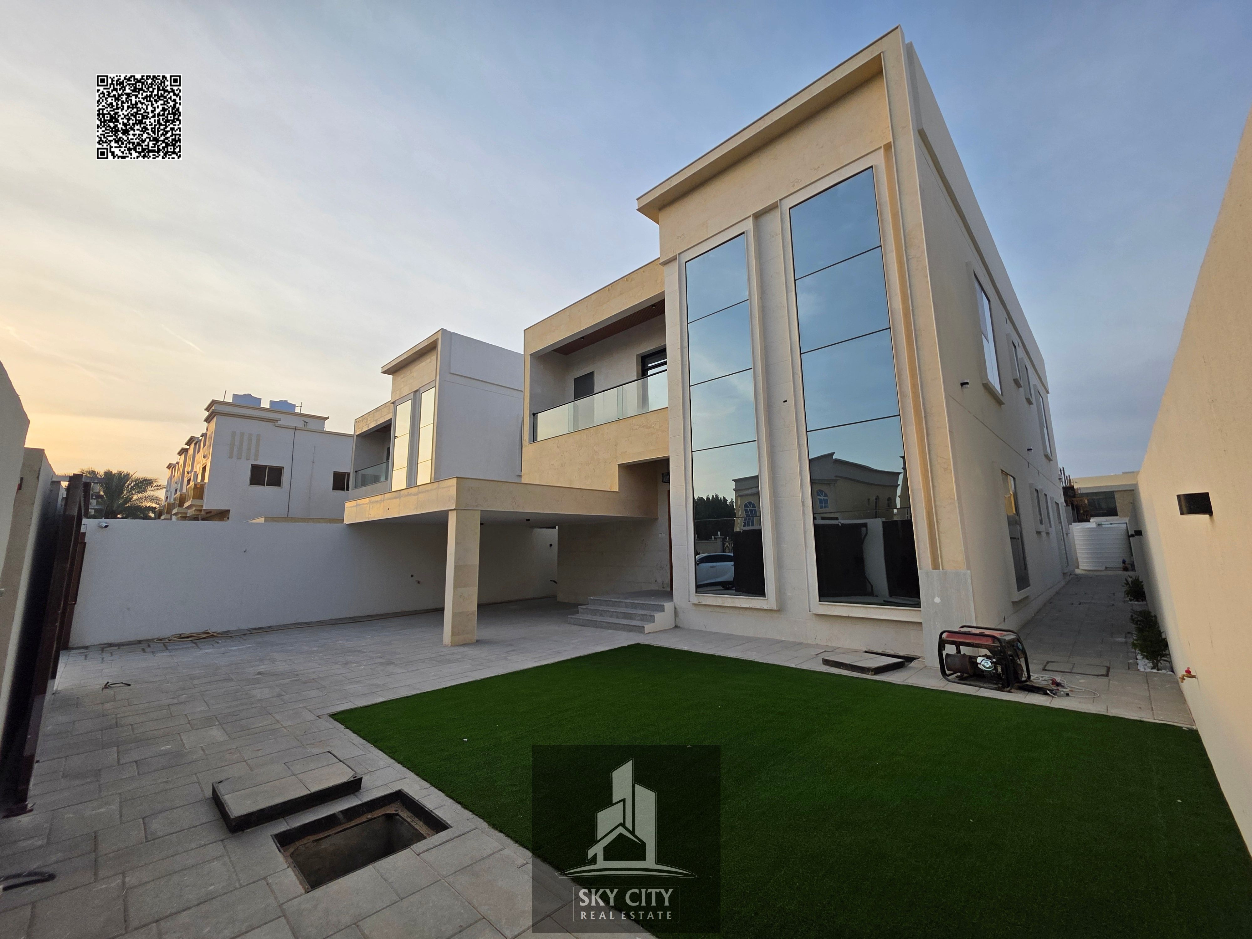 5000 sq ft near Ajman Academy and the Saudi German Hospital. And Sheikh Mohammed Bin Zayed Road.