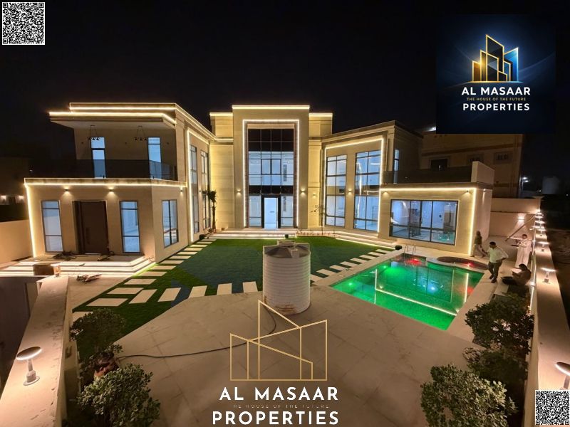 Luxury villa with private pool in one of Ajman's most prestigious areas – electricity, water, and air conditioning included. Experience upscale living