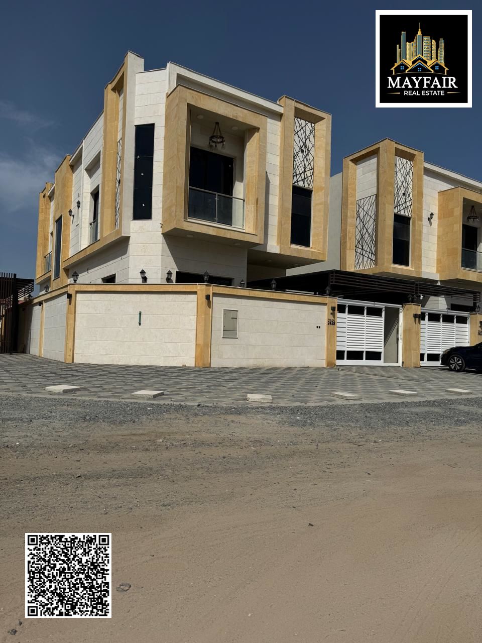 Corner villa for sale in Al Muwaihat, 5 bedrooms, in a very prime location. Freehold ownership available to all nationalities at an excellent price.