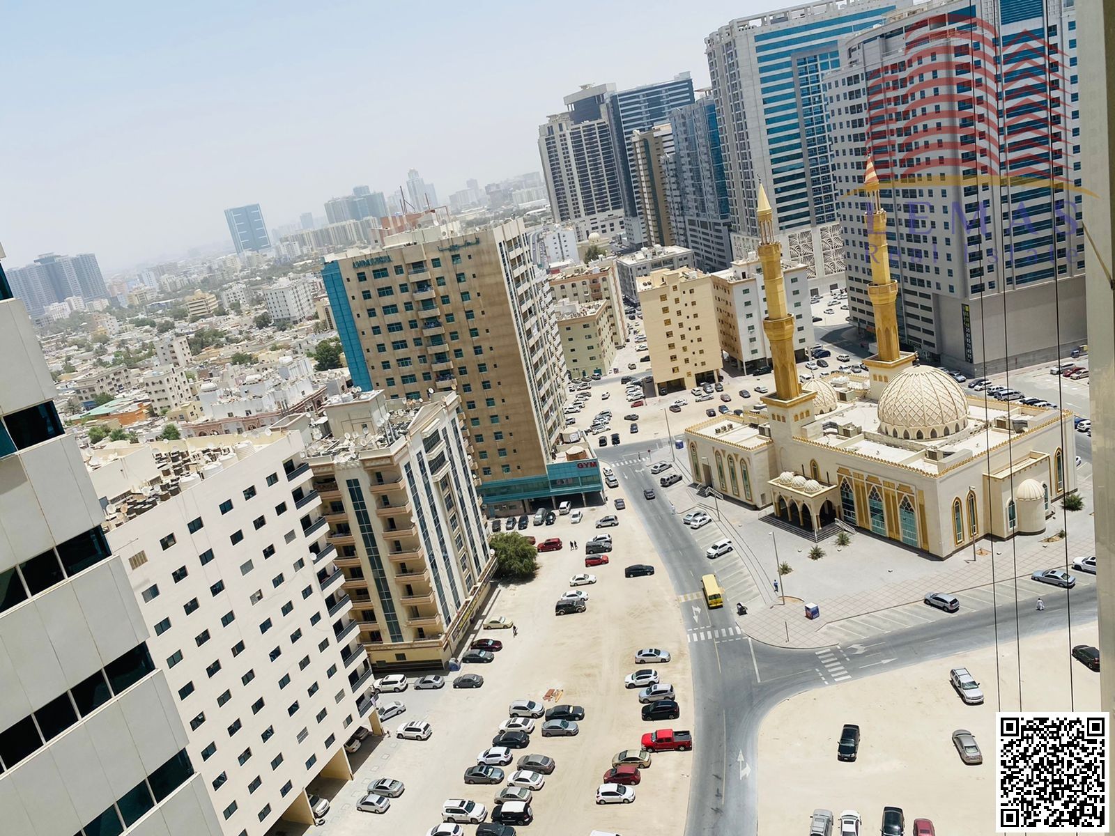 1 bhk biggest size partial city view with parking for sale in Ajman one tower
