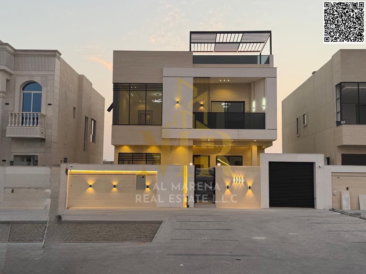 Luxury villa in Al Zahia | 6 master bedrooms | Two floors and a roof |