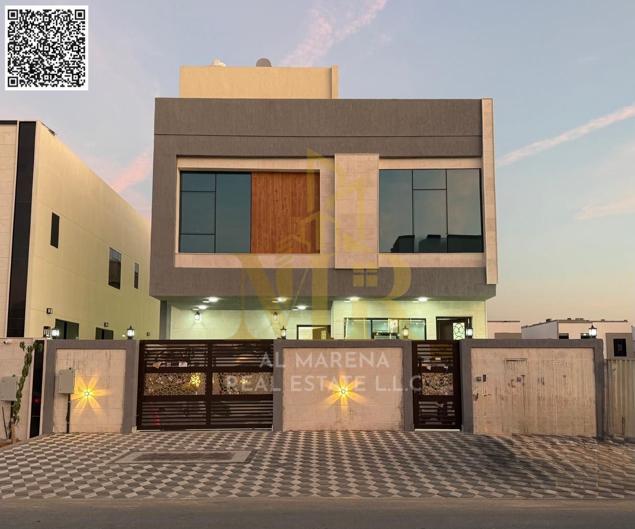 Turnkey villa, price inclusive of registration fees, electricity and water, on the main street, ready to move in, in the most prestigious area of Aj