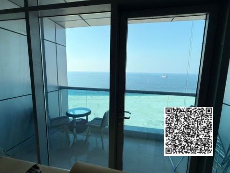 With a breathtaking sea view, the most luxurious and elegant two-bedroom apartment, fully furnished with brand new, high-end furniture, includes a gym