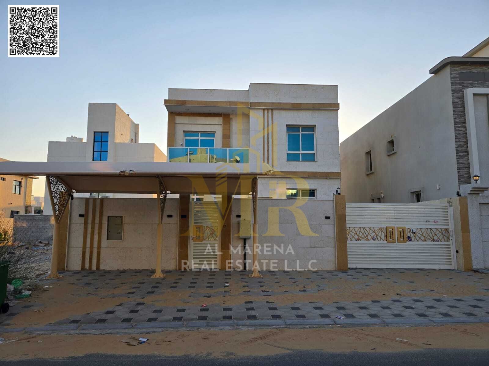 Villa for sale in a prime location in Al Zahia, including water, electricity, and air conditioning. Freehold ownership for all nationalities at a spec