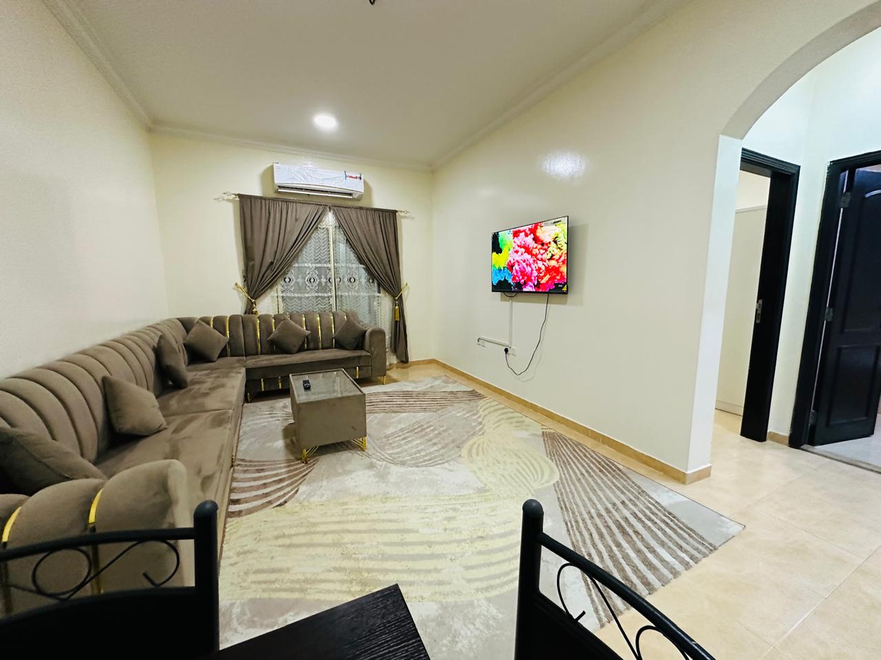 One-bedroom apartment for rent in Al Muwaihat 3 area of Ajman, in a vibrant location close to Al Mubarak Markets, City View Mall and Gift Mart, with