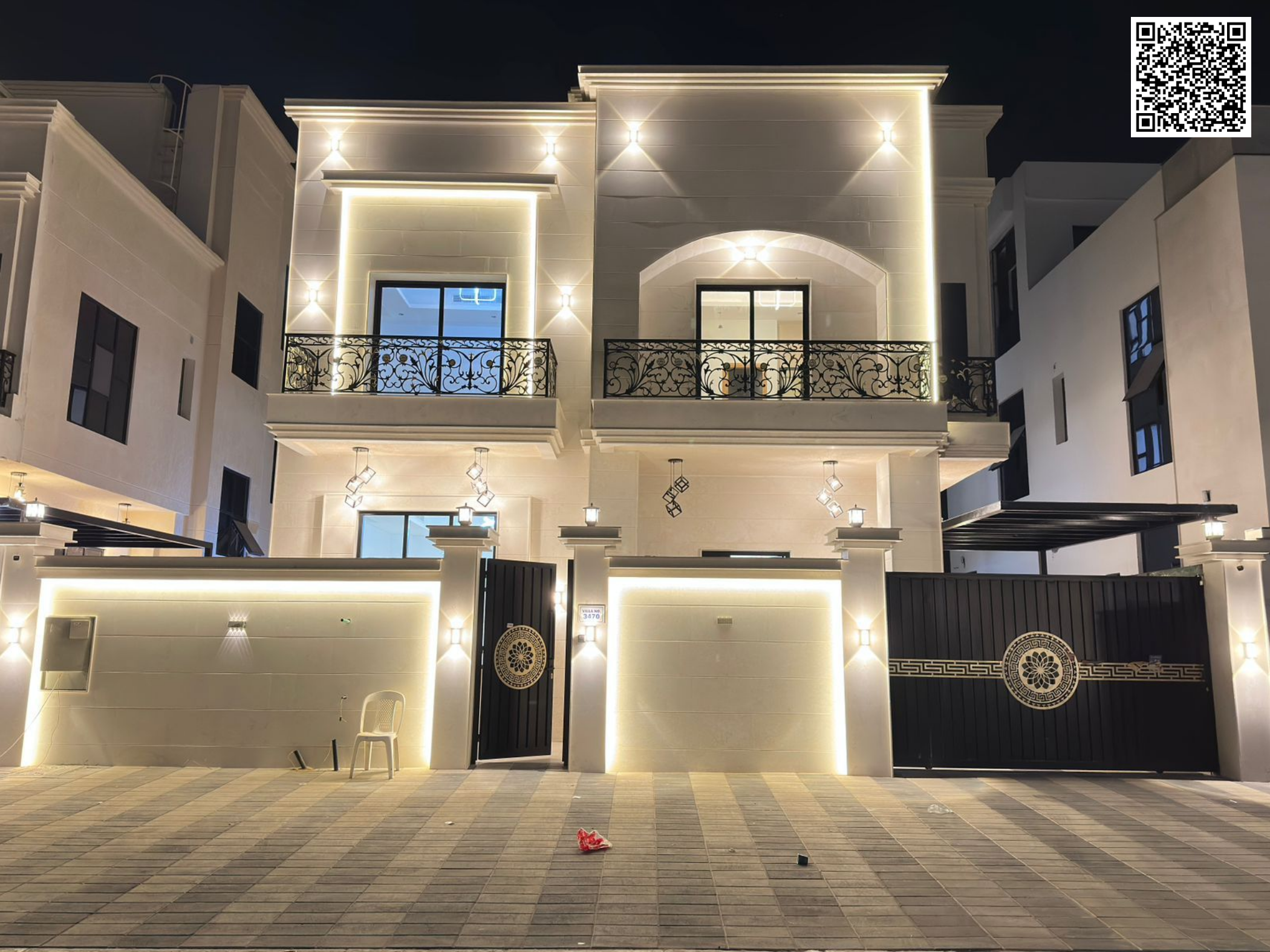 For sale: a villa with luxury finishing, close to Sheikh Mohammed bin Zayed Street – freehold ownership for all nationalities for life – with the poss