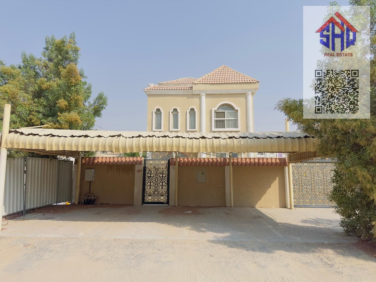 Villa for sale in Al Rawda area, fully furnished, five bedrooms (master suites), living room, majlis, and maid's room.