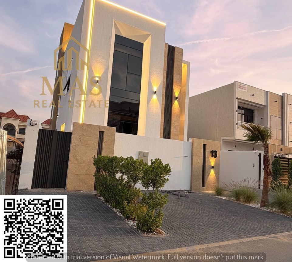 One of the most luxurious villas in Ajman for sale in a very prime location on the main road, including registration and ownership fees. Bank financin