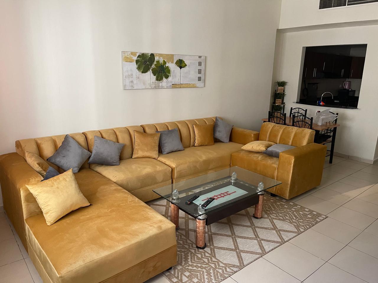 Furnished 1BHK for monthly rent in Ajman One Towers, all bills included, near Corniche