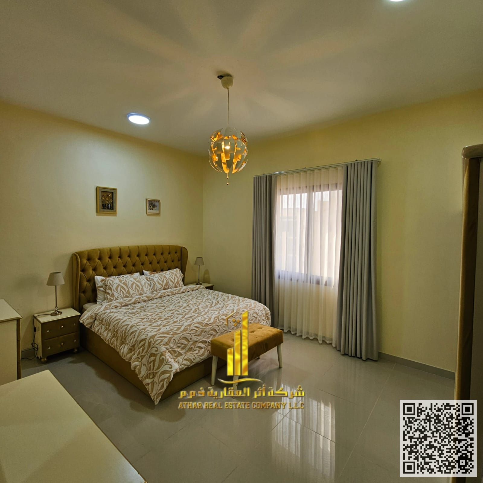 VIP Apartment One bedroom and living room with balcony for monthly rent on Ajman Corniche. Fully furnished, at a special price! Rent includes