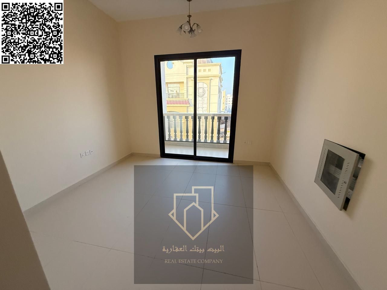 Spacious studio with a semi-separated kitchen, first tenant, and balcony in Al Zahia, Ajman. Prime location, close to Downtown, with easy access to Du