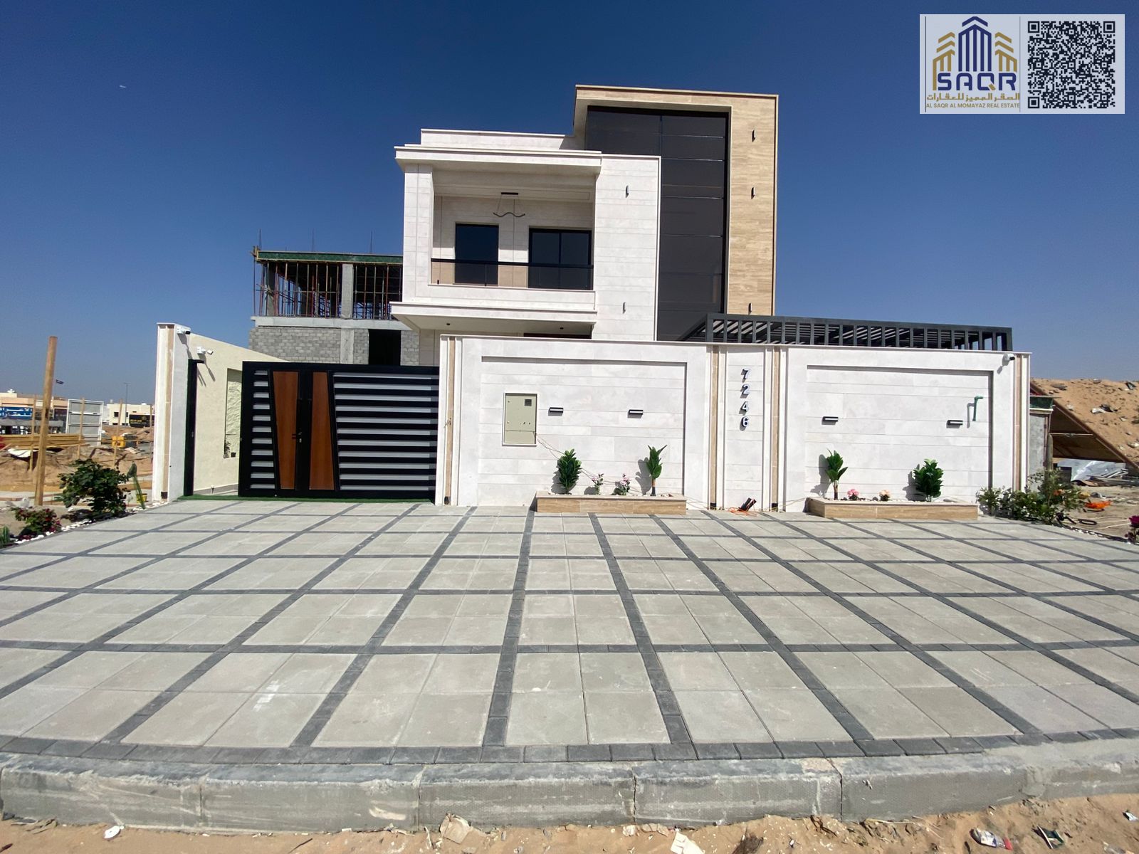A luxurious villa, modern construction meeting the highest standards of excellence and sophistication, with central air conditioning and registration