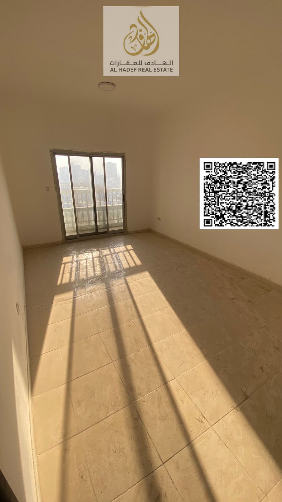 Two-bedroom apartment with a living room for rent in Al Nuaimiya, Al Ittihad Street, near Emirates Markets. The living room is completely separate. Th