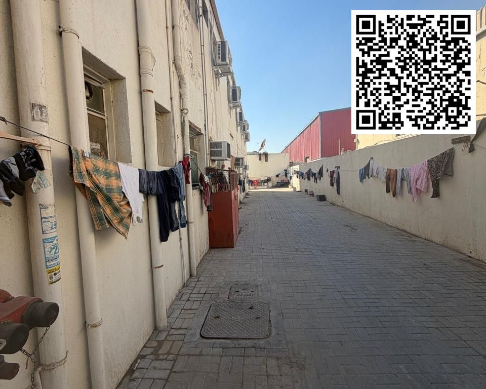 For sale: Workers' accommodation with sheds in Al Jurf 1, Ajman. The accommodation includes 60 rooms, all of which are fully rented (old rent), and 12